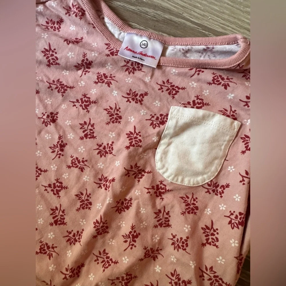 Hanna Andersson size 10 Floral Pink Long Sleeve Kids Shirt - Picture 2 of 3